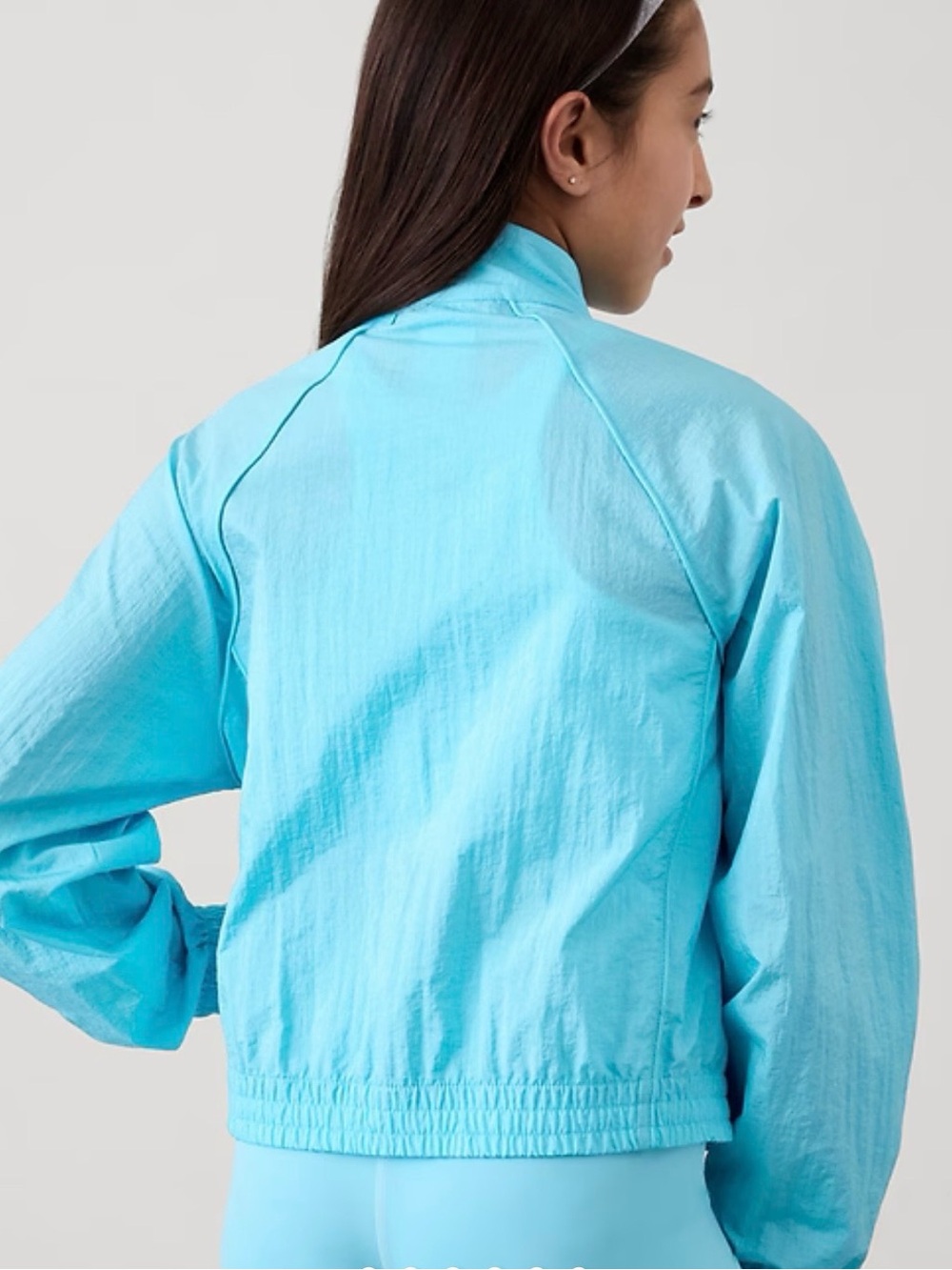 Athleta Light Blue Girls Windbreaker Jacket - Picture 14 of 15